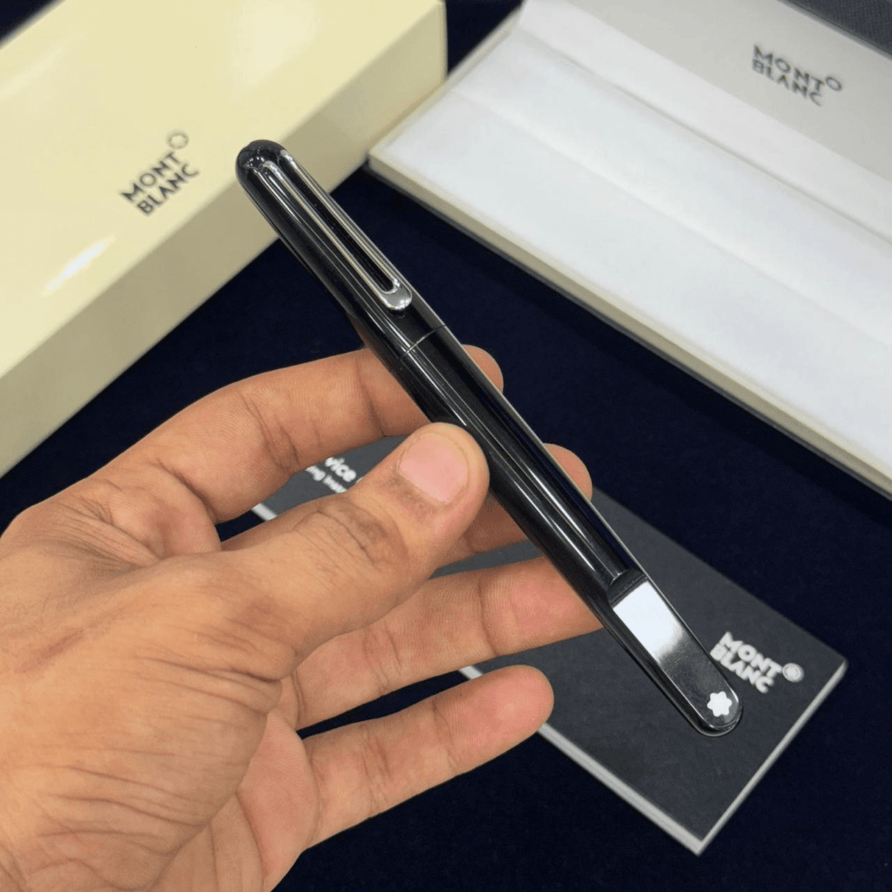 Montblanc M series premium designer pen in Black close view