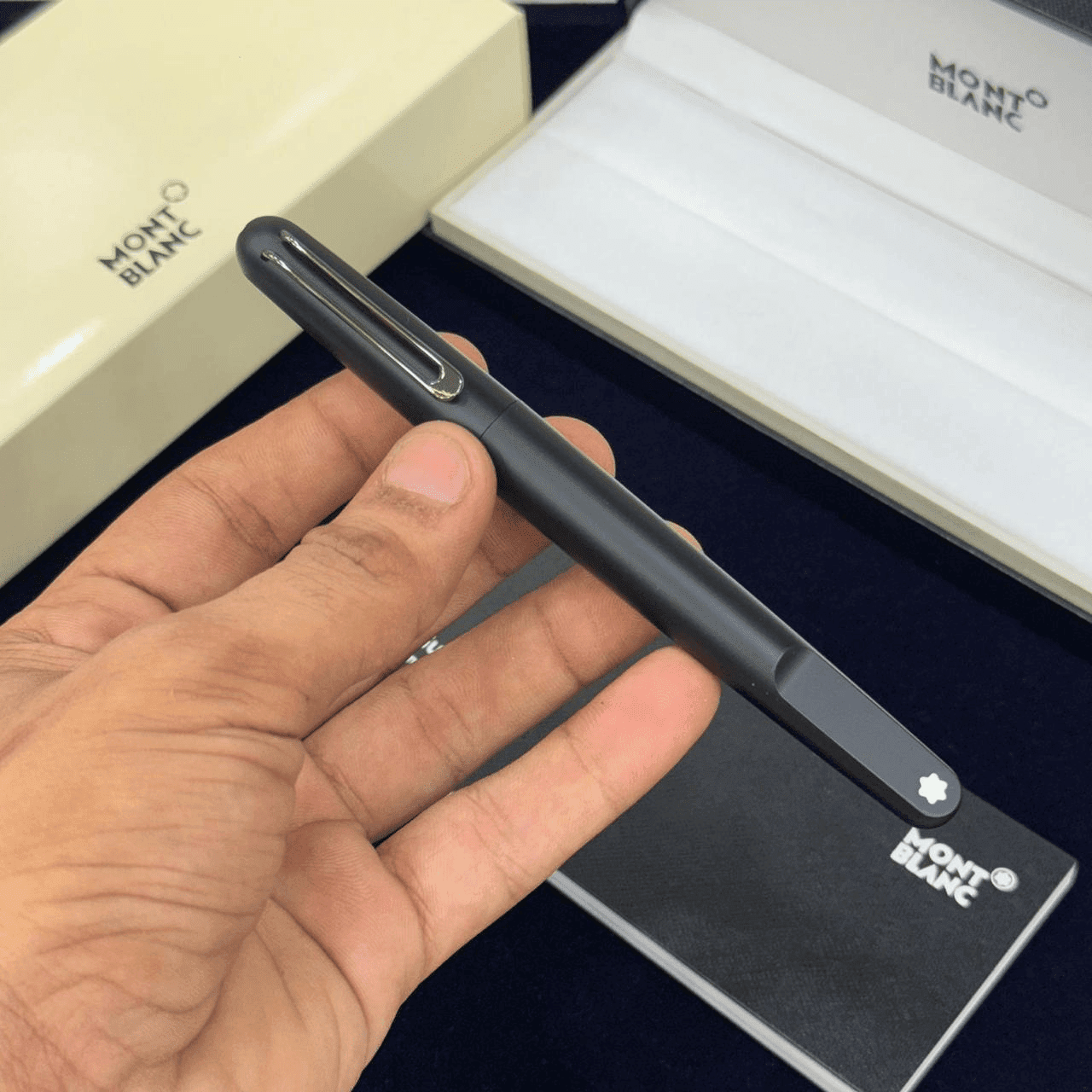 Montblanc M series premium designer Matt Black pen close view